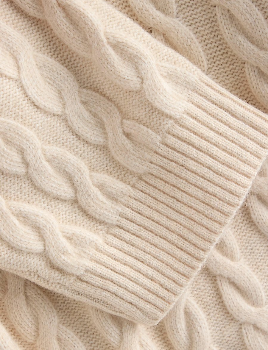 Lindex - Cable-knit jumper - stickade tröjor - off white - 5
