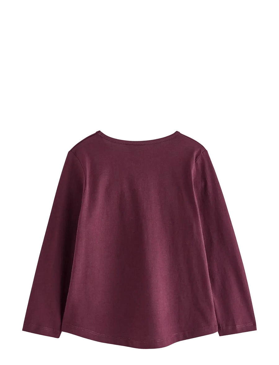 Lindex - Long-sleeved top with applique - langärmelig - dark lilac - 1