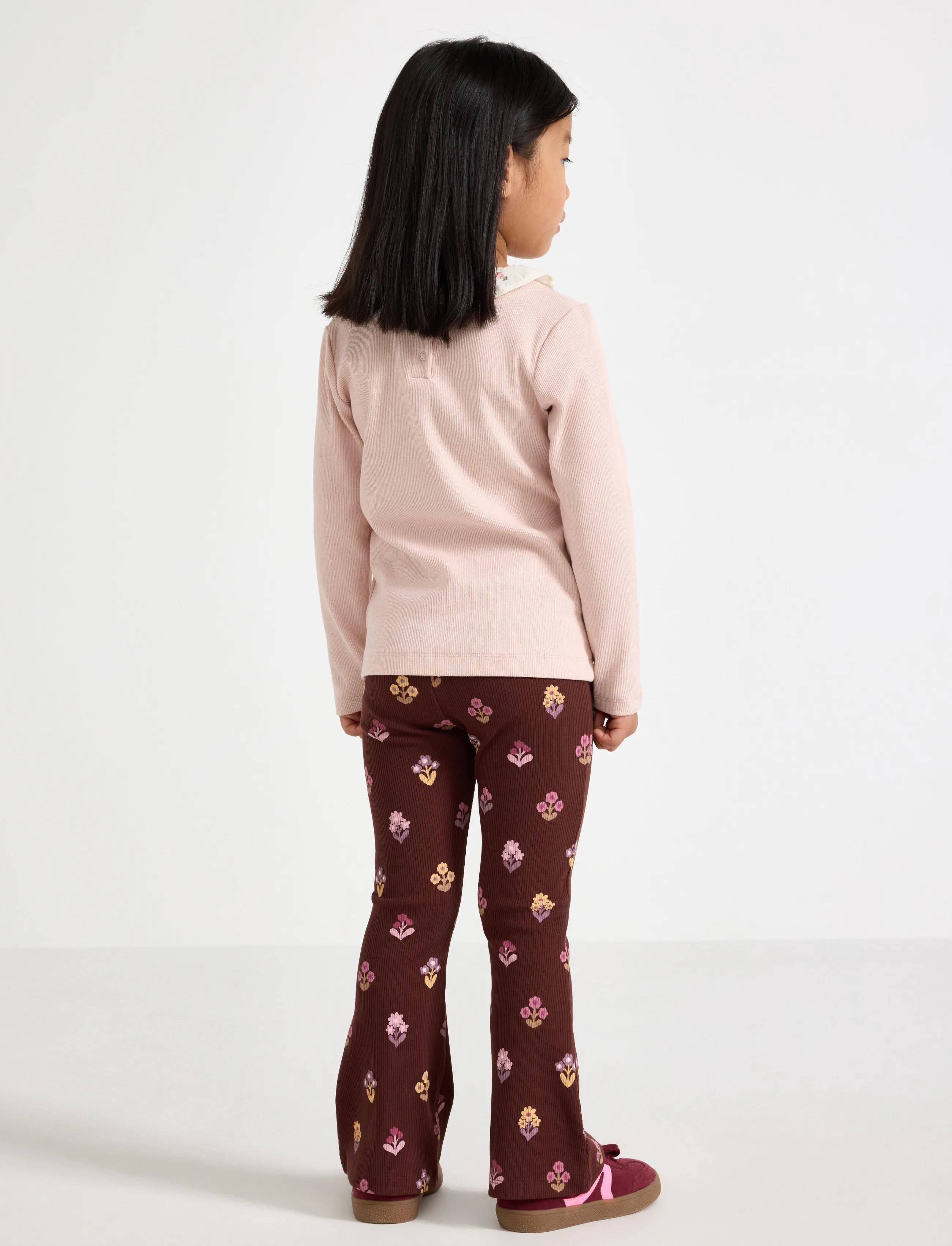 Lindex - Flared ribbed leggings - leggings - dark brown - 3