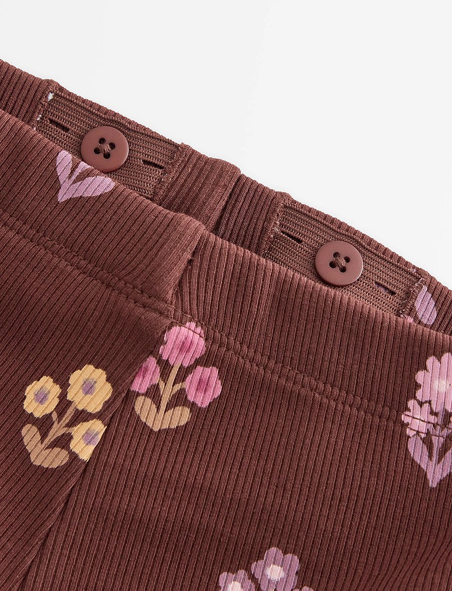 Lindex - Flared ribbed leggings - leggings - dark brown - 5