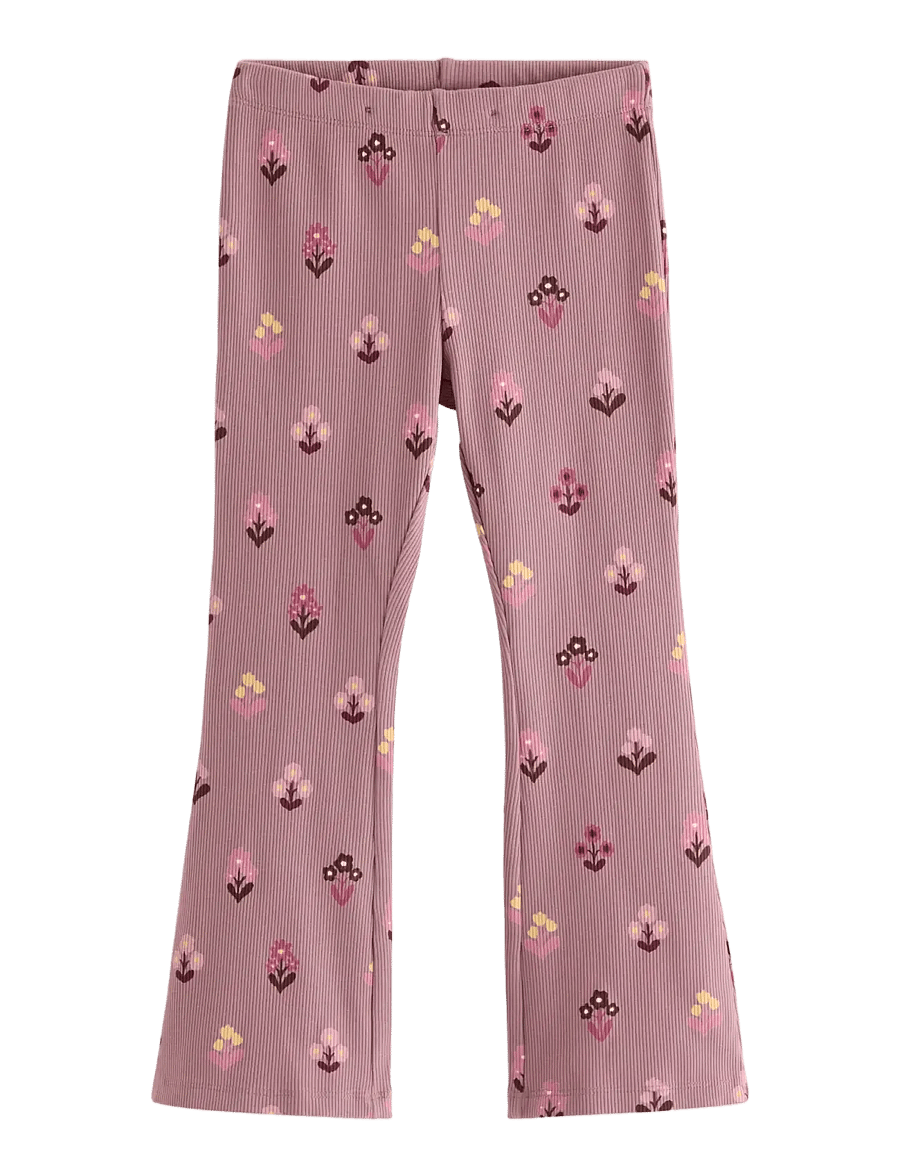 Lindex - Flared ribbed leggings - leggings - dusty lilac - 1