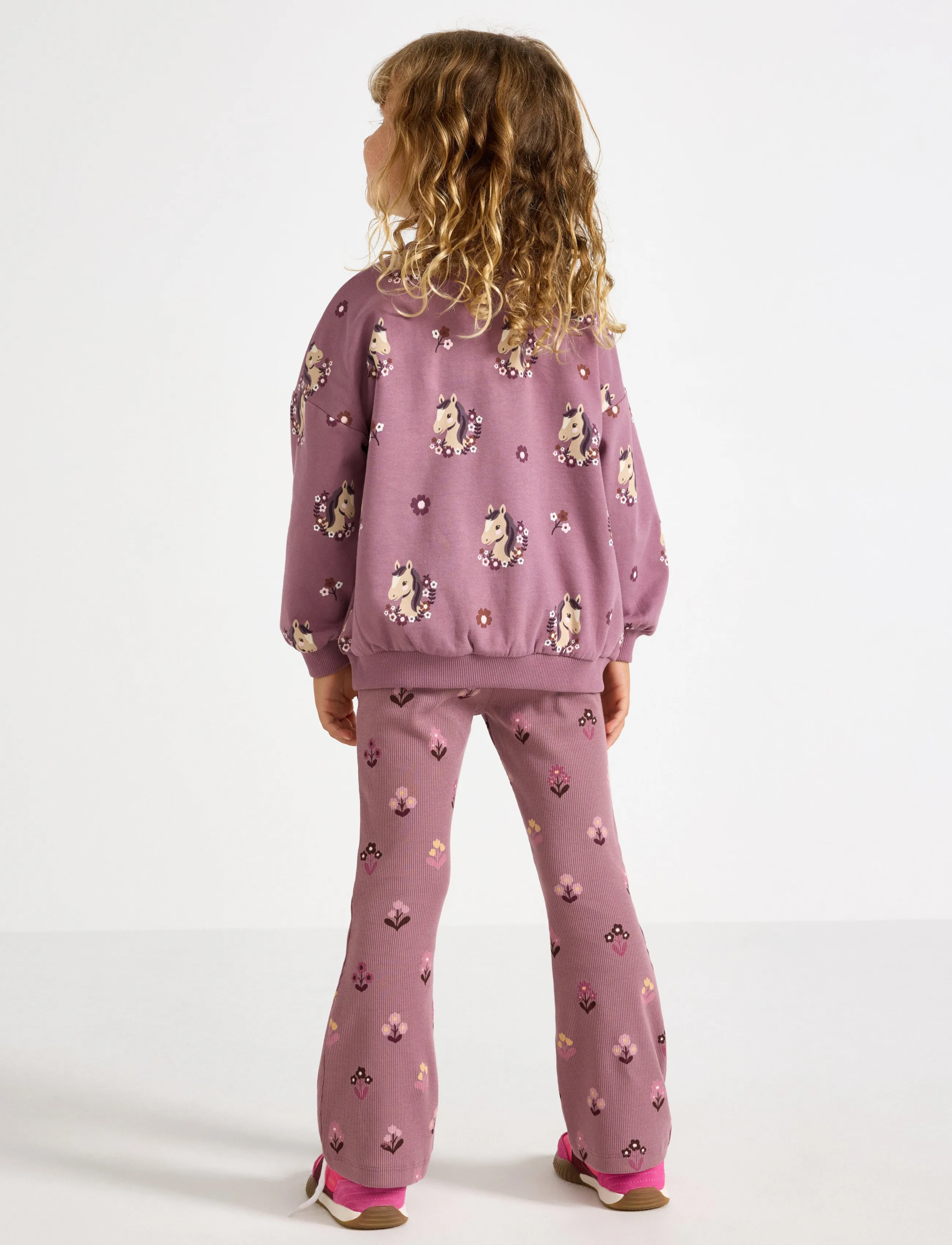 Lindex - Flared ribbed leggings - leggings - dusty lilac - 3