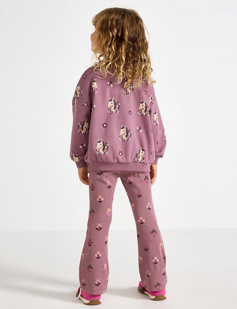 Lindex - Flared ribbed leggings - leggings - dusty lilac - 3