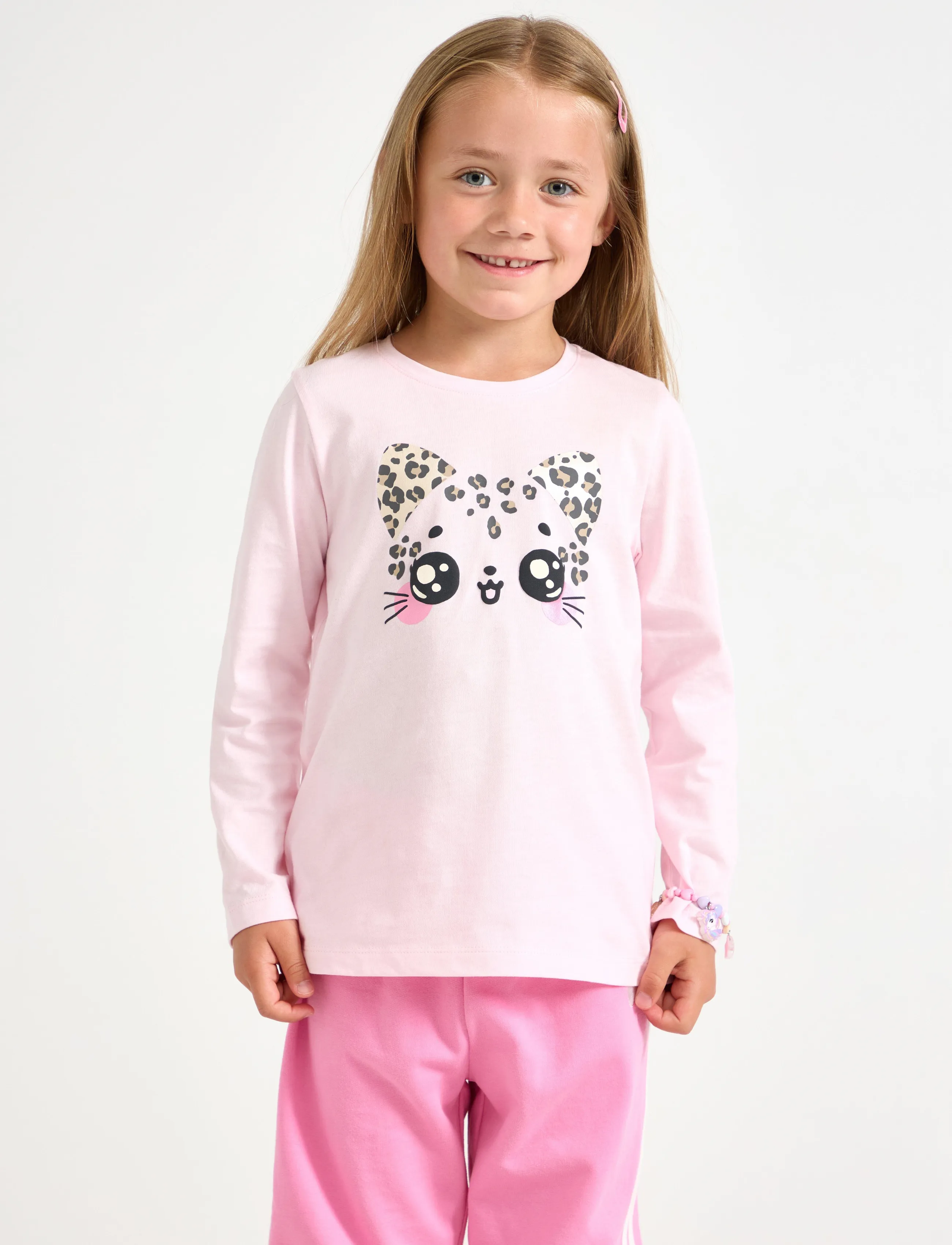 Lindex Long Sleeved Top, 128, T-shirts, Rosa - Long-sleeved Kinder