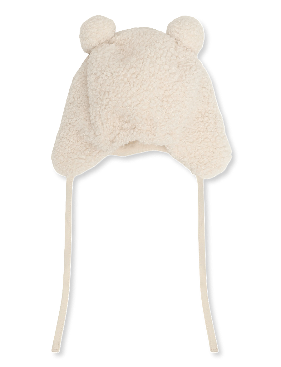 Lindex - Cap pile w ears embr face - babymützen - light beige - 1