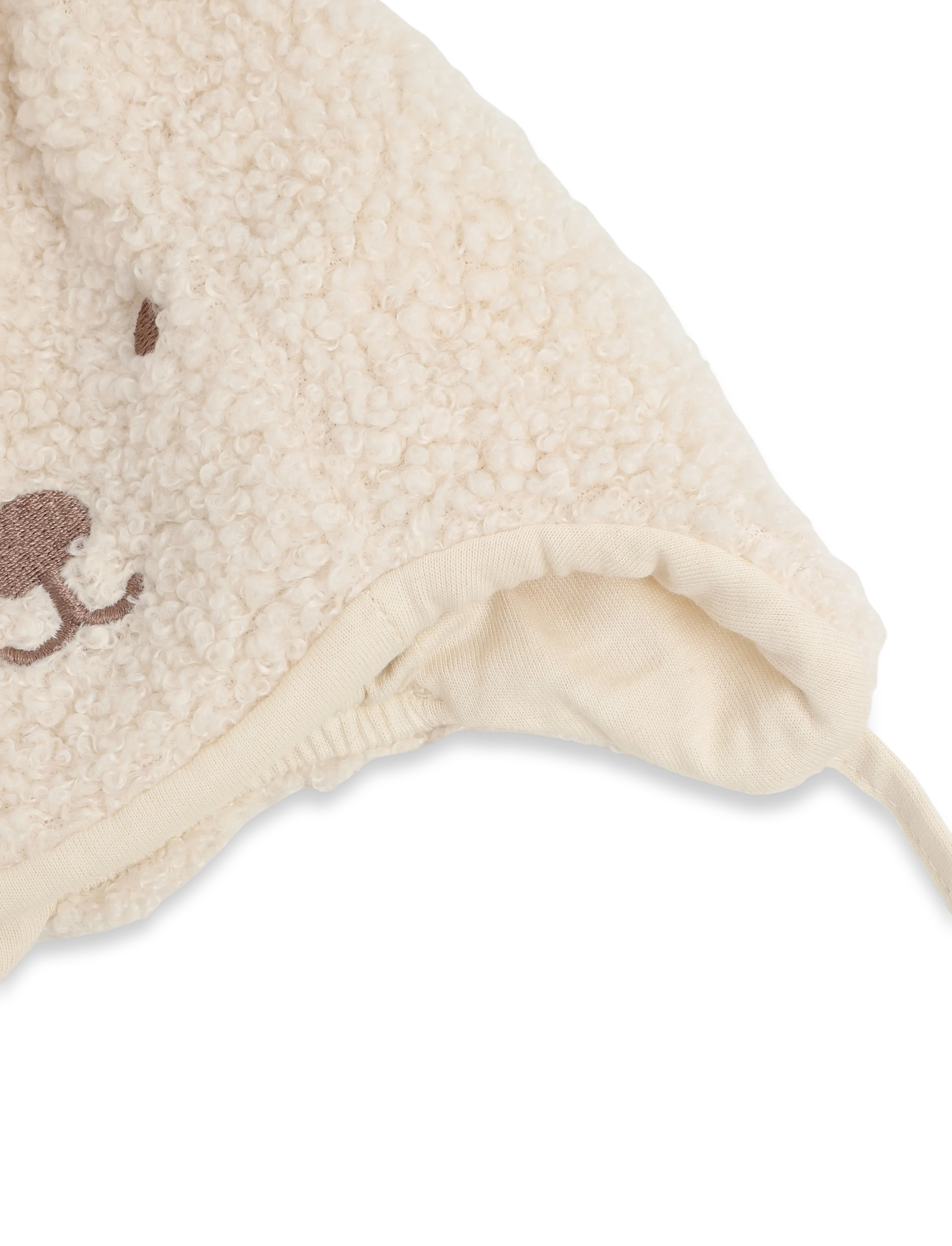 Lindex - Cap pile w ears embr face - babymützen - light beige - 2