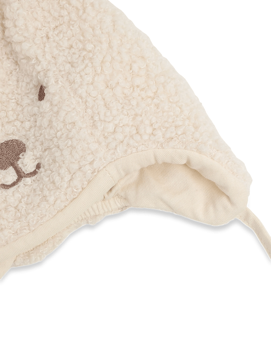 Lindex - Cap pile w ears embr face - babymützen - light beige - 2