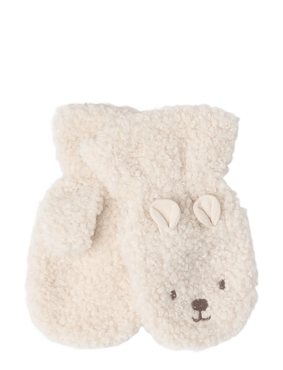 Lindex - Mittens in pile - handsker - light beige - 0