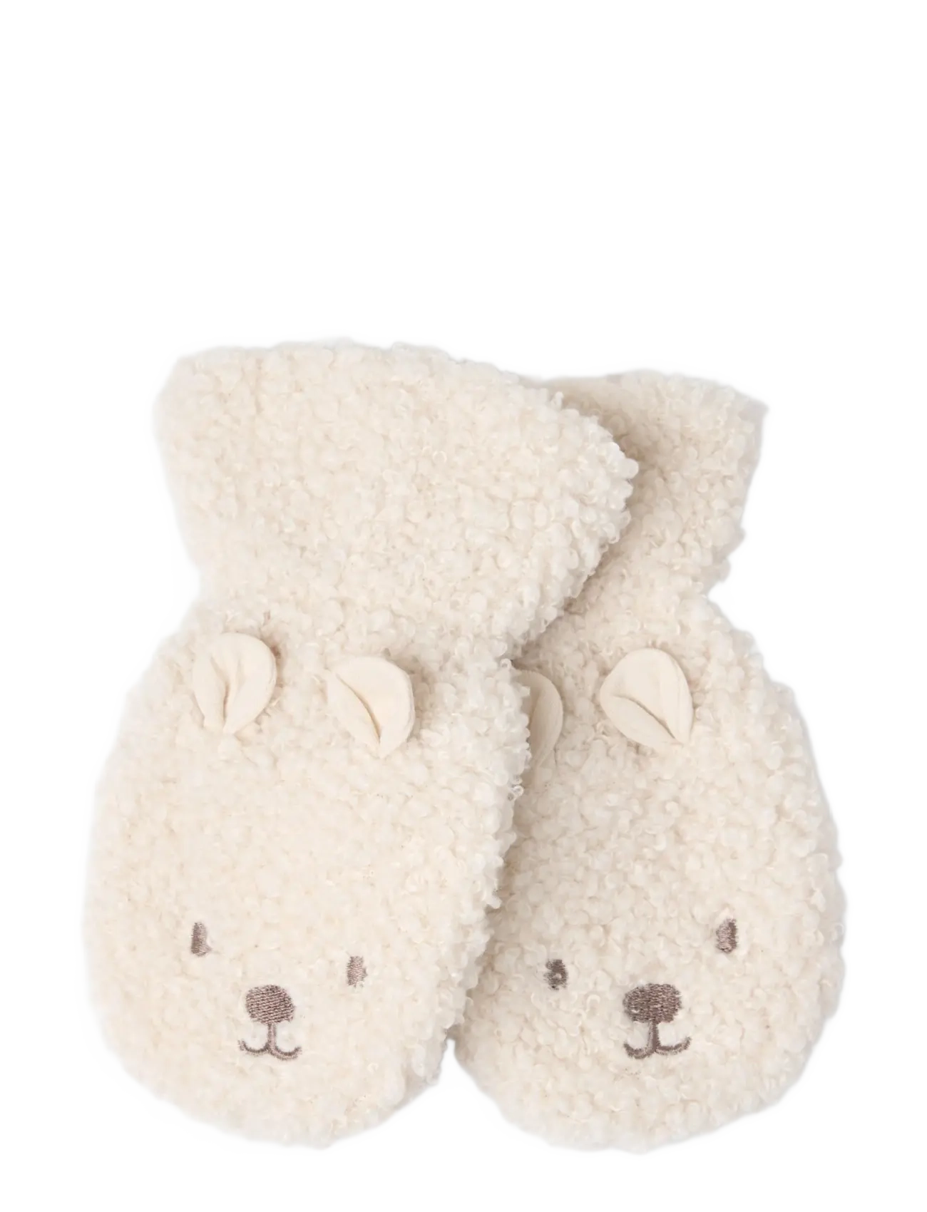 Lindex - Mittens in pile - handsker - light beige - 1