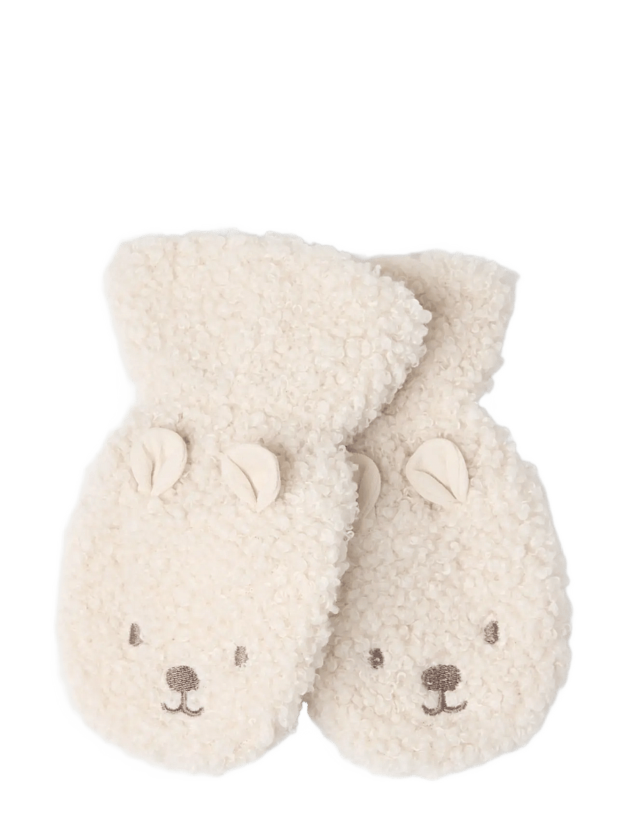 Lindex - Mittens in pile - handsker - light beige - 1