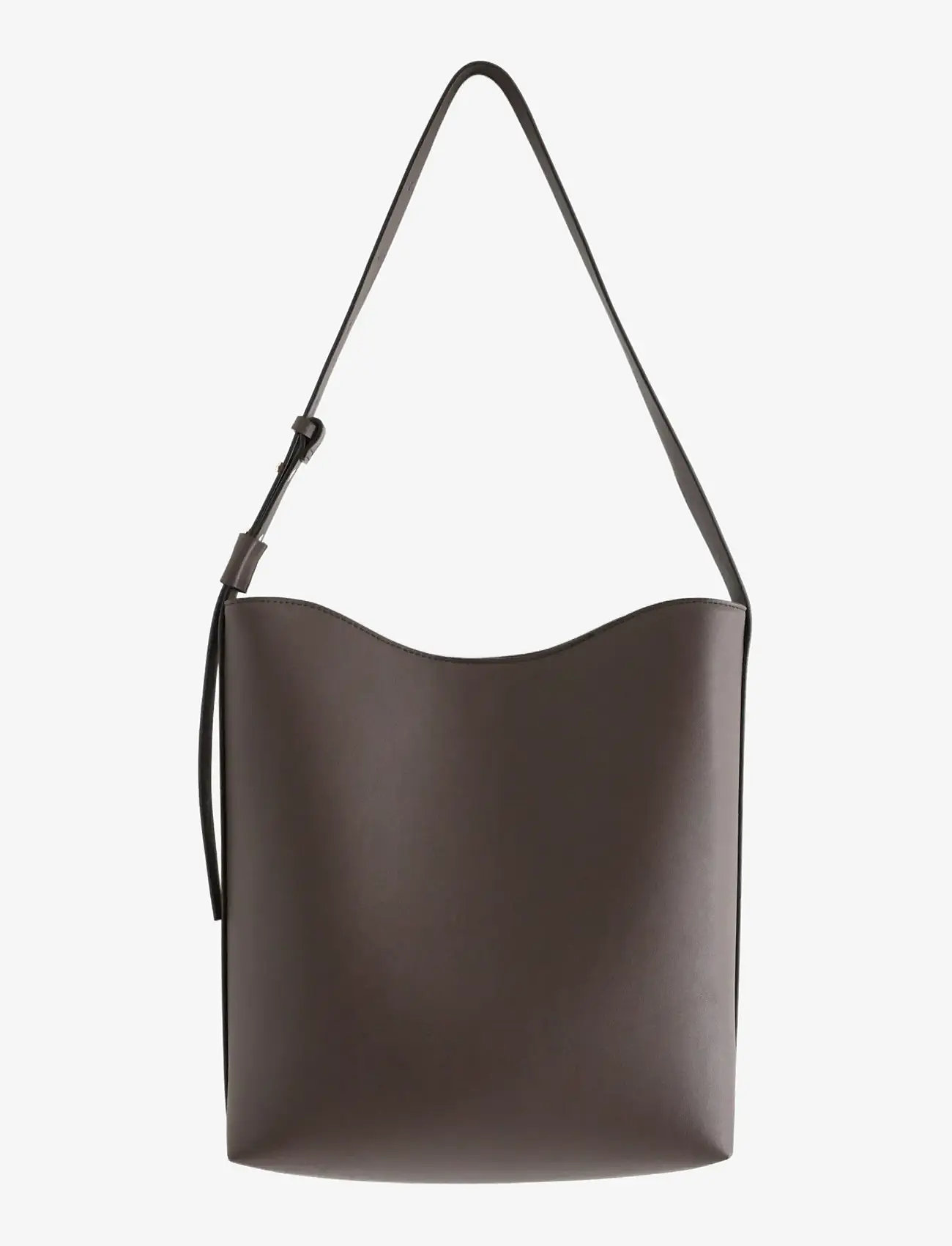 Lindex - Shopper in imitation leather - shoppers - dark brown - 0