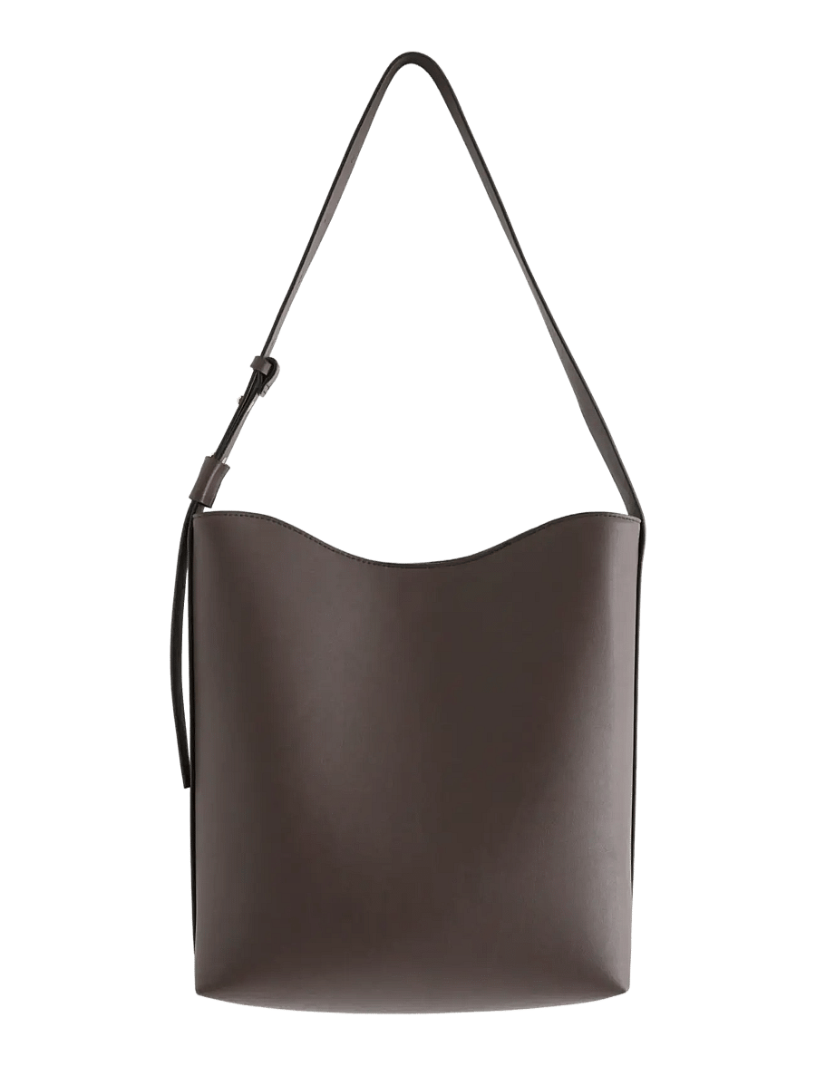 Lindex - Shopper in imitation leather - shoppere - dark brown - 0