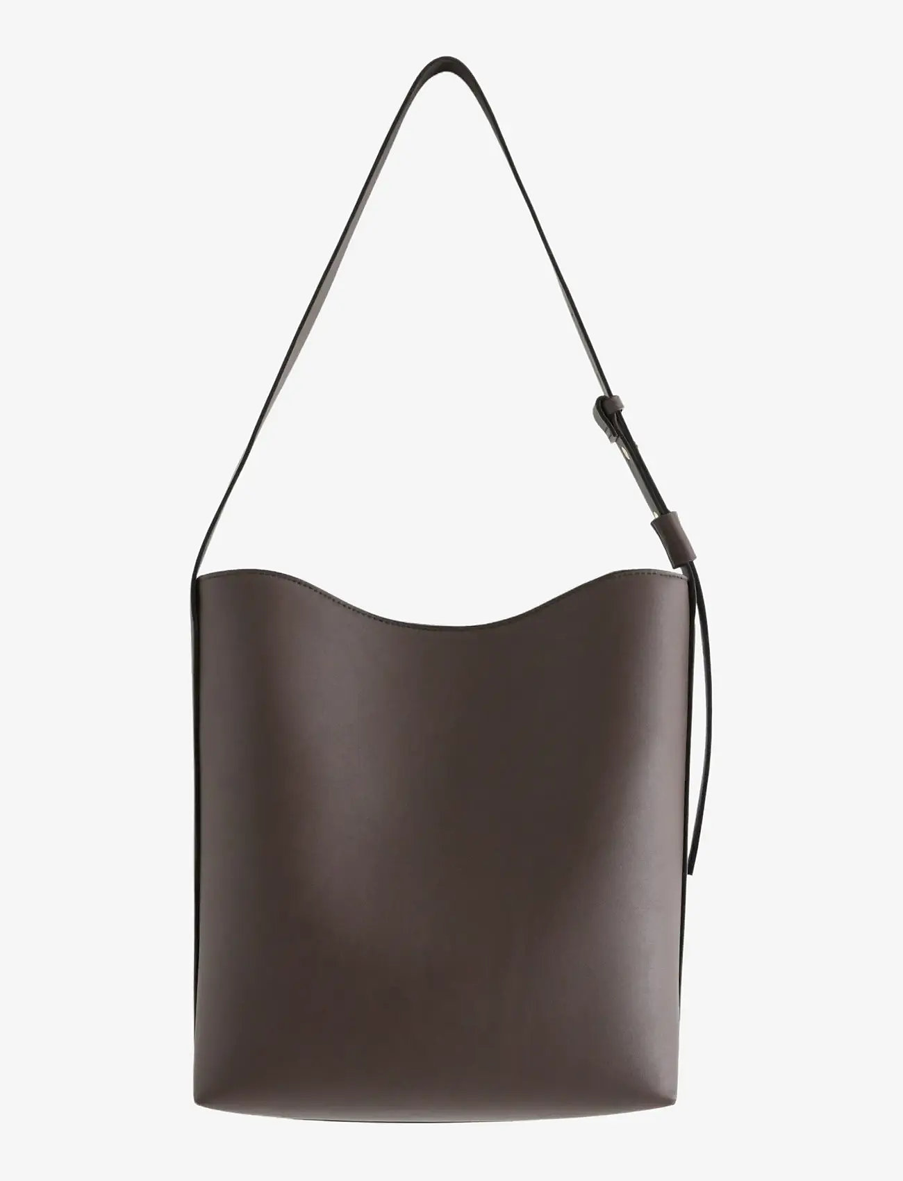 Lindex - Shopper in imitation leather - shoppers - dark brown - 1