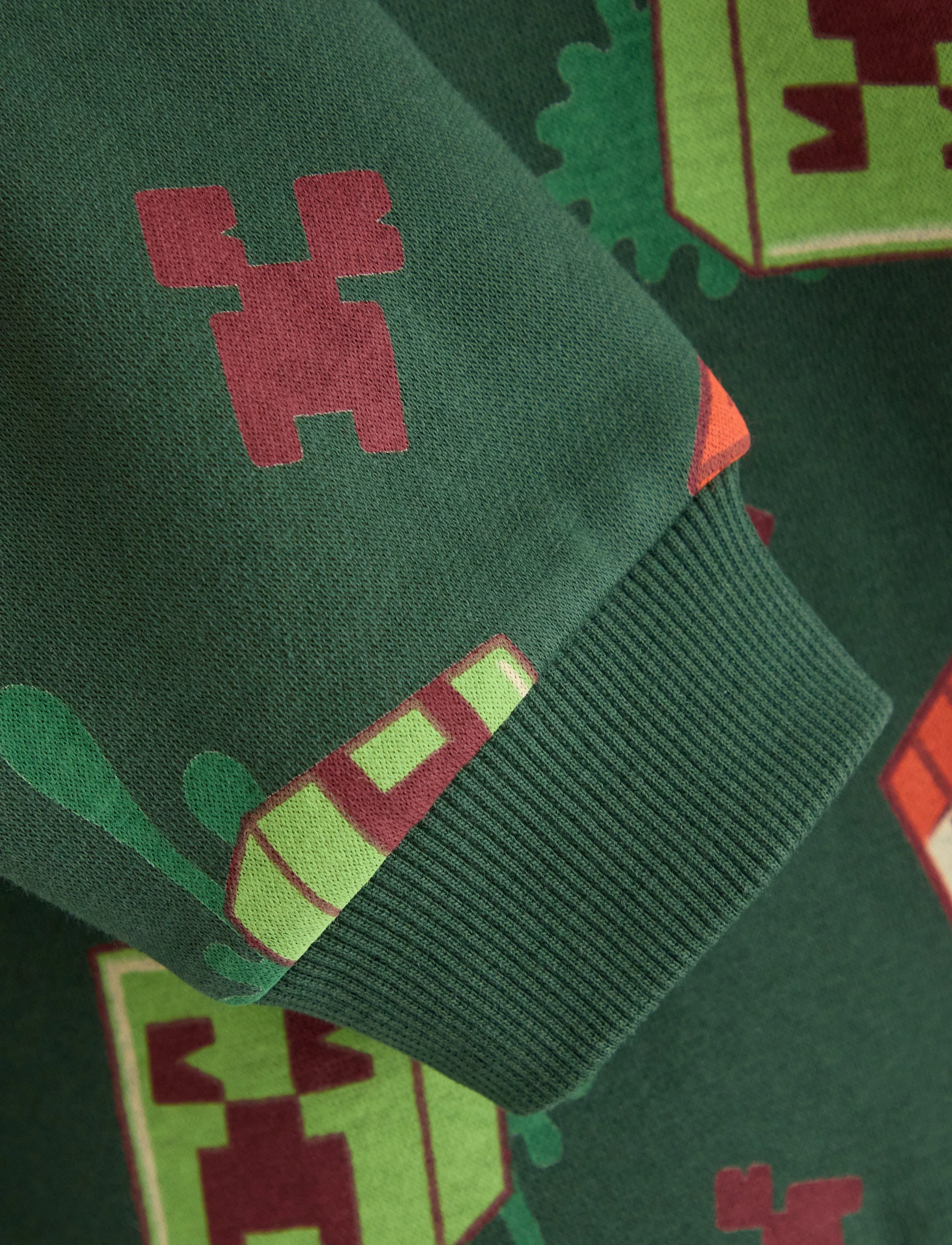 Lindex - Minecraft sweatshirt with brushed inside - dressipluusid - dark dusty green - 5