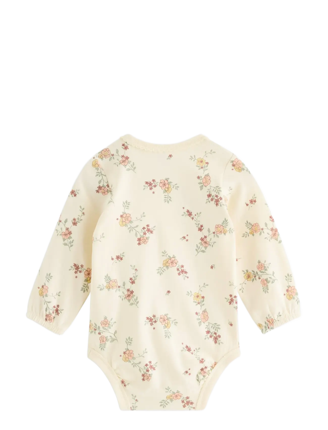 Lindex - Long-sleeved bodysuit with flowers - white - 1