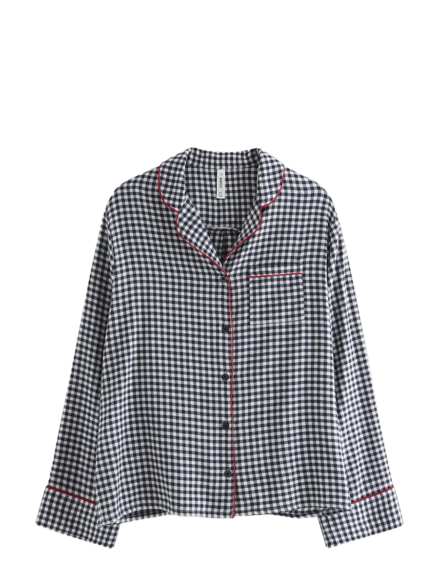 Lindex - Pyjama shirt in flannel - langärmlige hemden - navy - 0