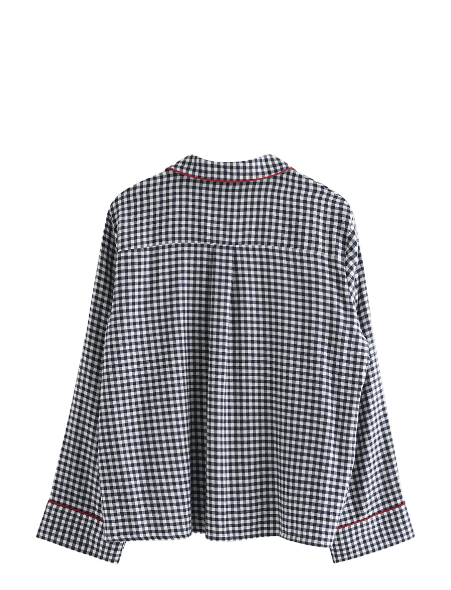 Lindex - Pyjama shirt in flannel - langärmlige hemden - navy - 1