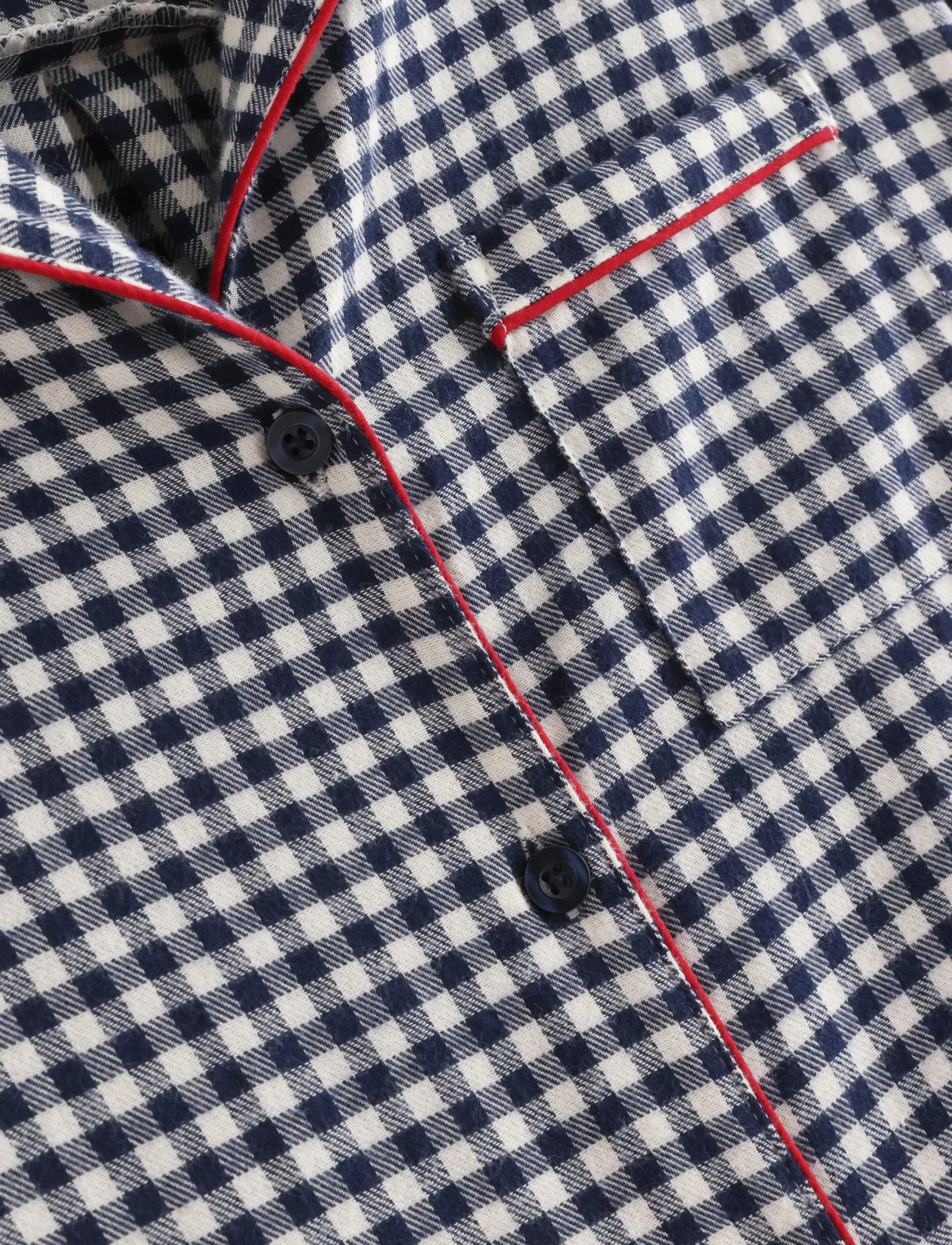 Lindex - Pyjama shirt in flannel - navy - 2