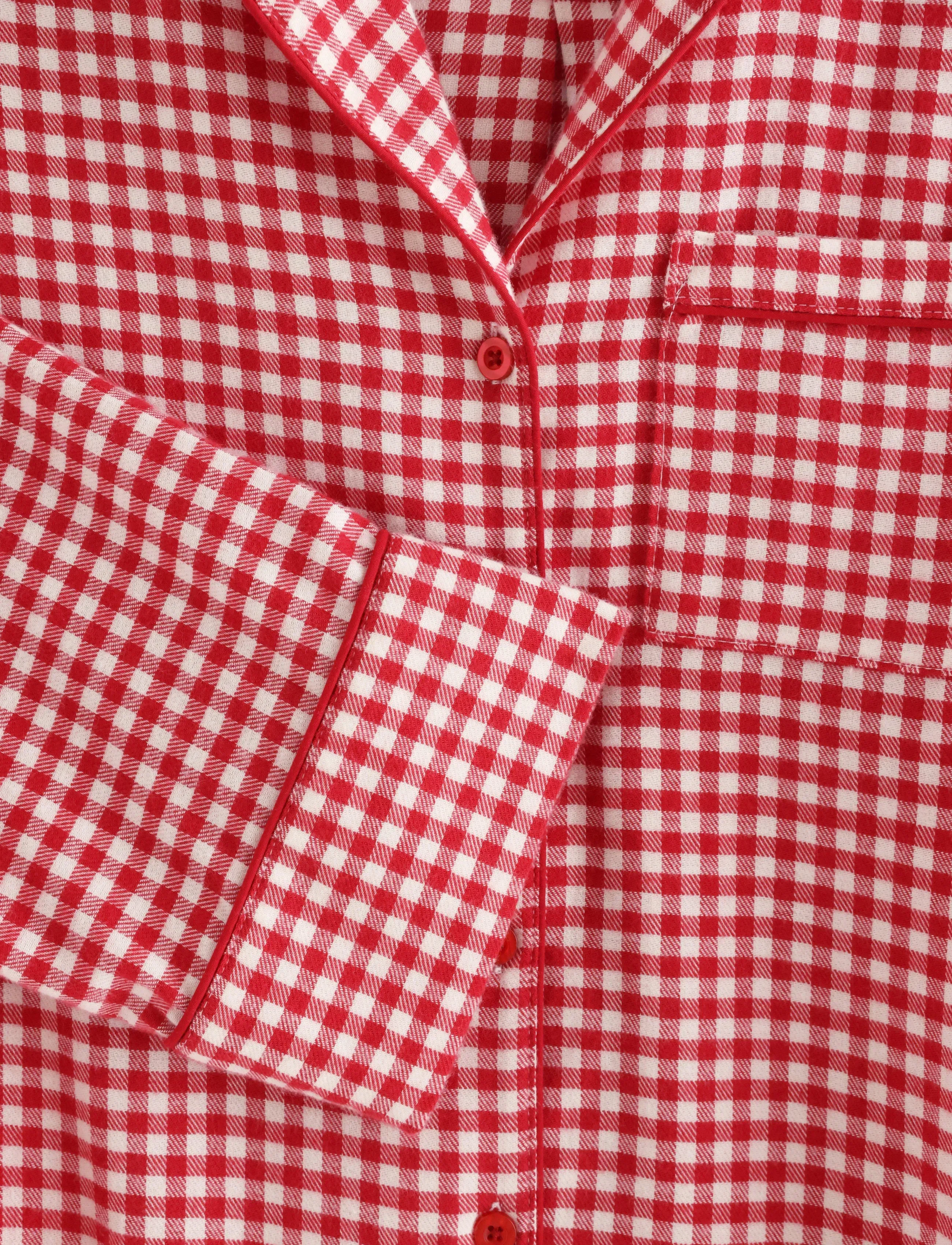 Lindex - Pyjama shirt in flannel - red - 2