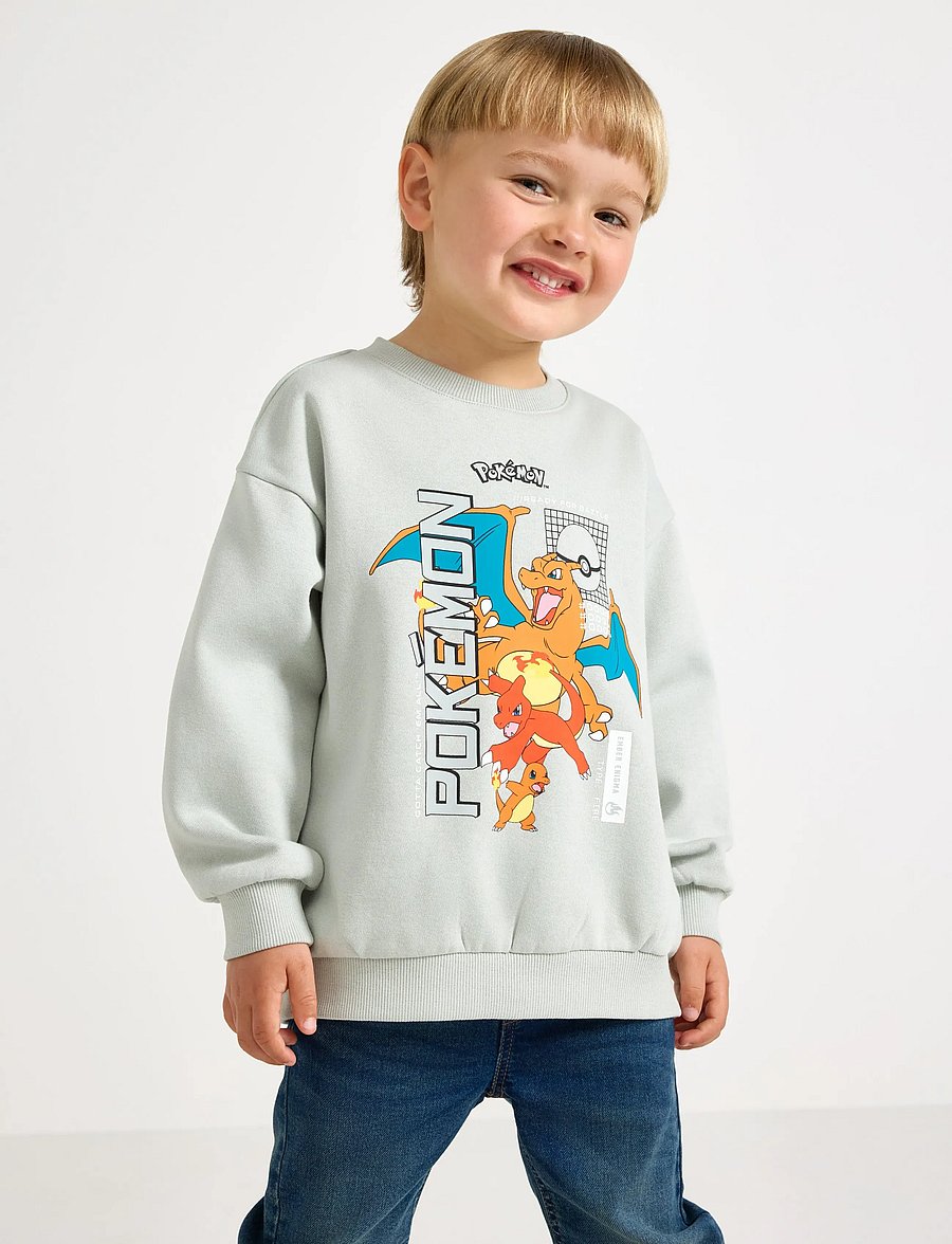 Lindex - Pokémon sweatshirt with brushed inside - sweatshirts - light dusty turquoise - 0