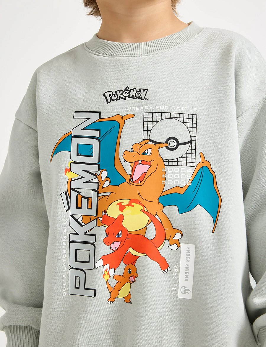 Lindex - Pokémon sweatshirt with brushed inside - sweatshirts - light dusty turquoise - 4