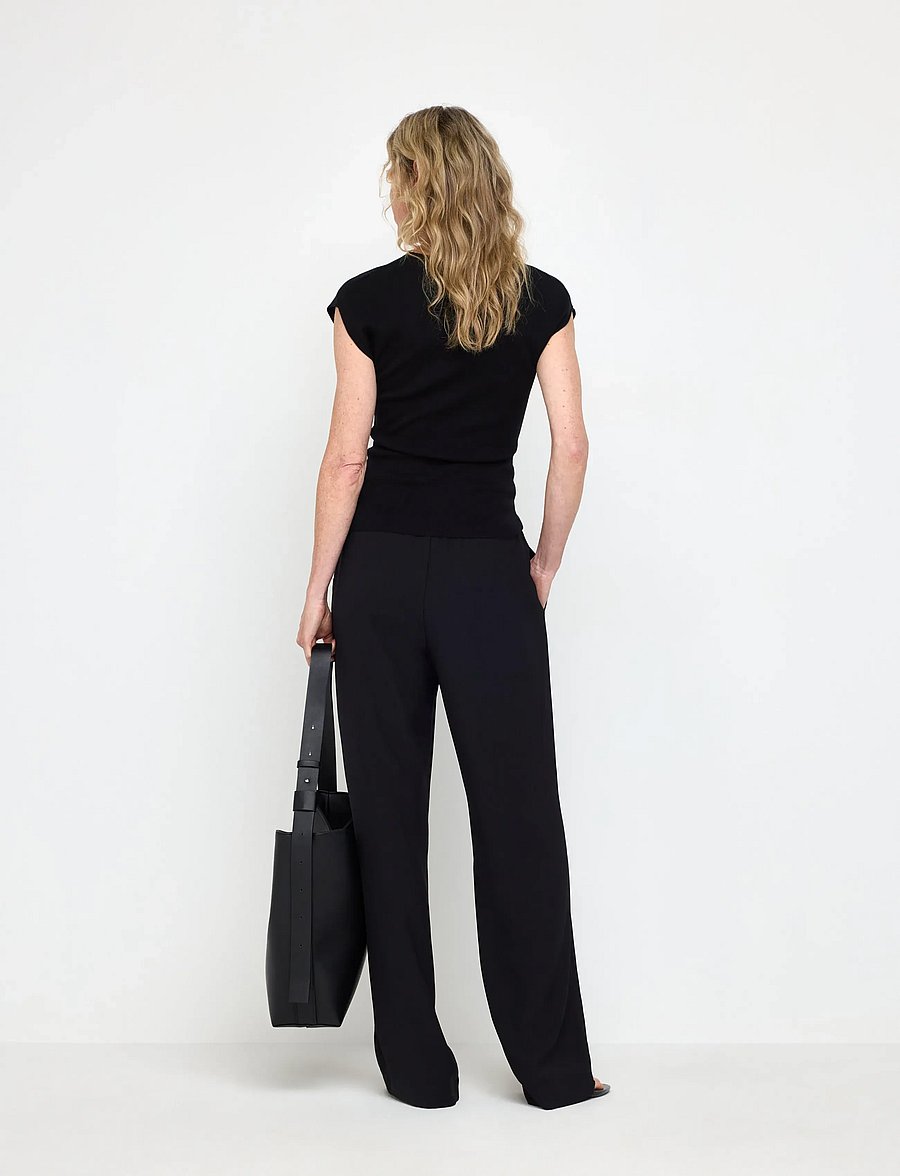 Lindex - STRAIGHT Bella trousers - raka byxor - black - 3