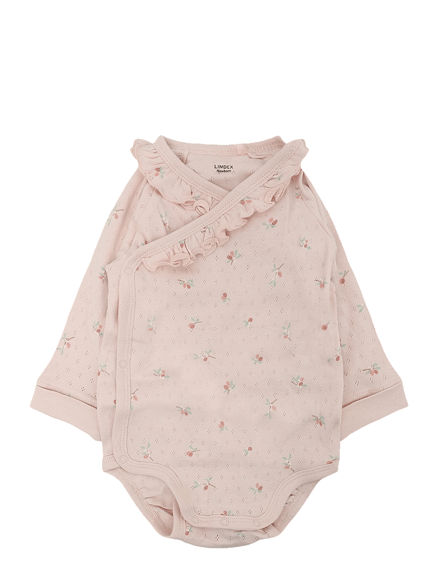 Lindex - Body wrap pointelle w frill ao - einkaufen nach alter von - light pink - 0