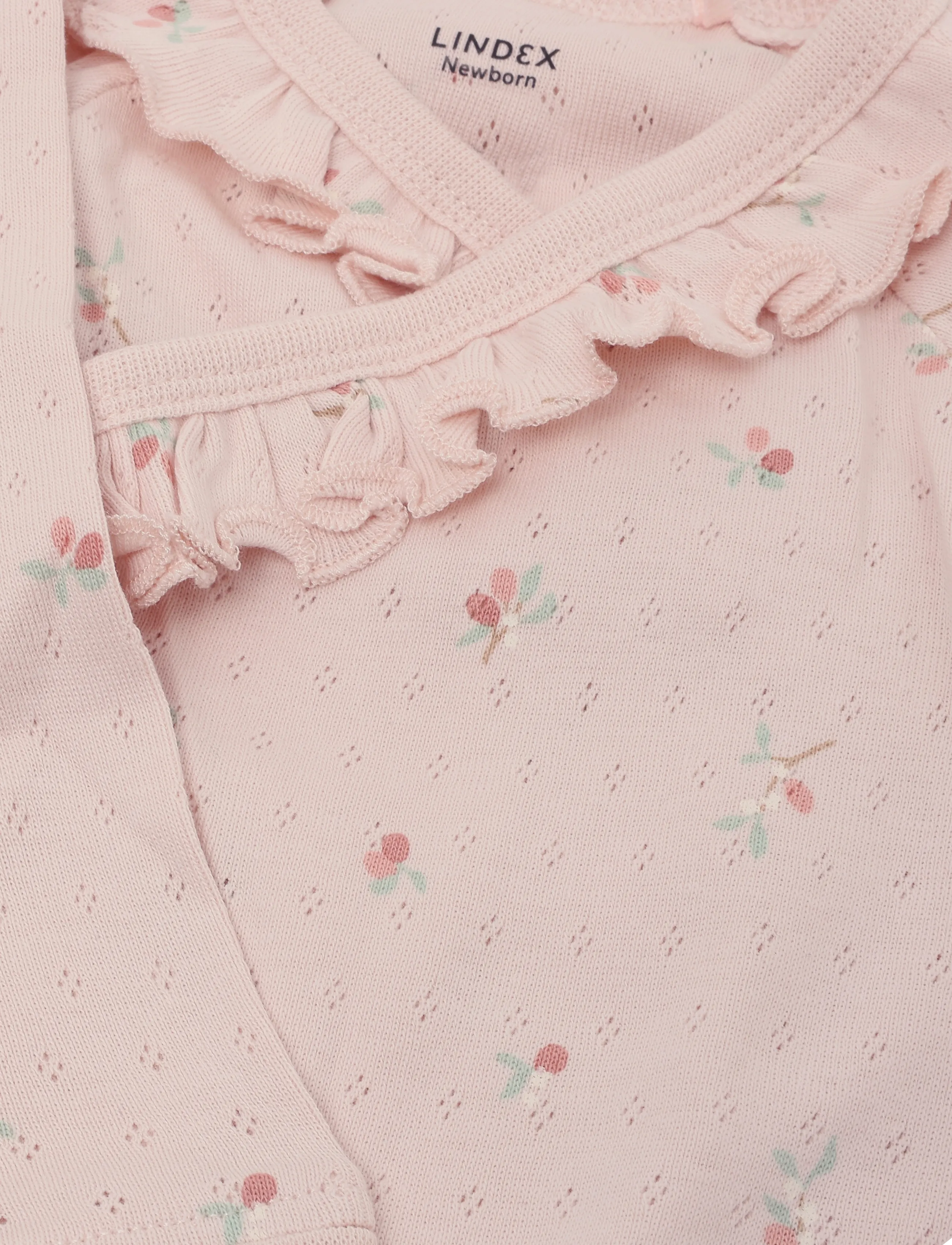 Lindex - Body wrap pointelle w frill ao - light pink - 2
