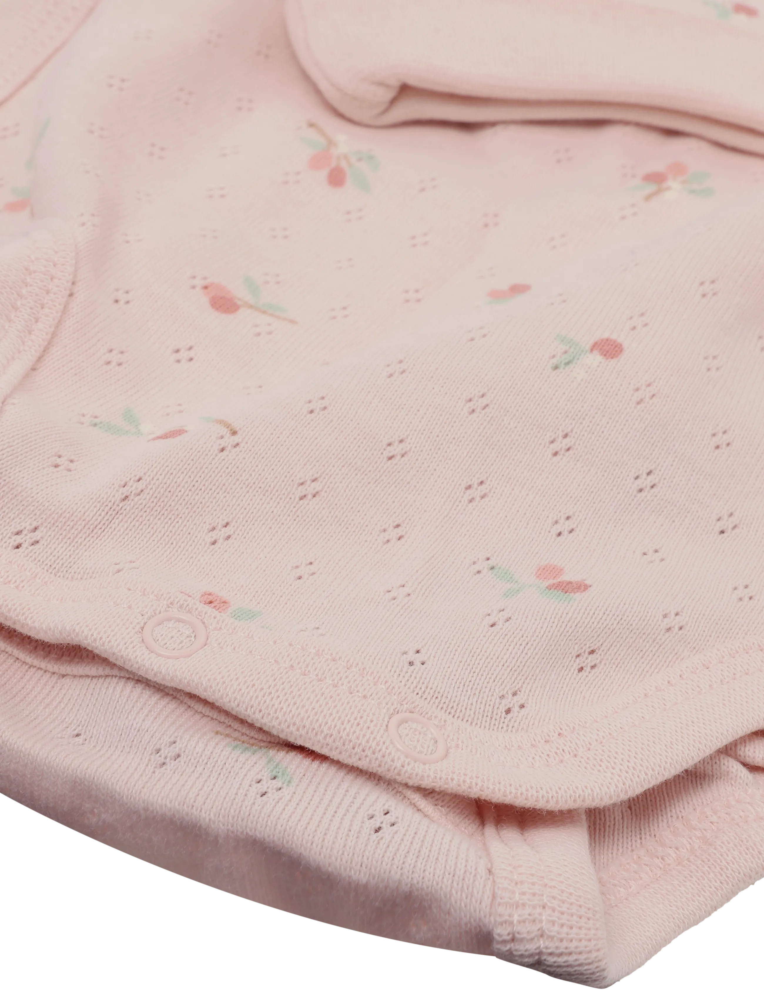 Lindex - Body wrap pointelle w frill ao - light pink - 3