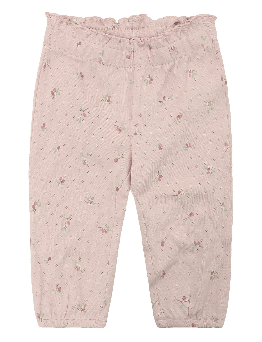 Lindex - Trousers loose pointelle aop - babyhosen - light pink - 0