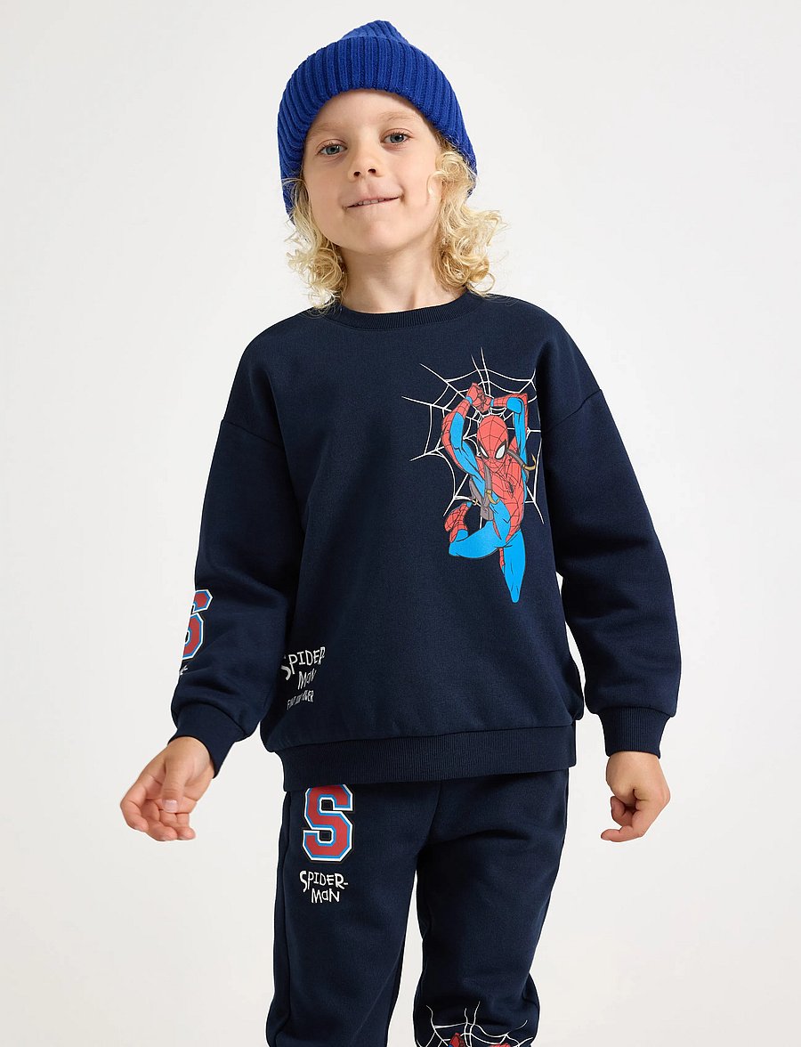 Lindex - Spider-Man sweatshirt with brushed inside - dressipluusid - navy - 0