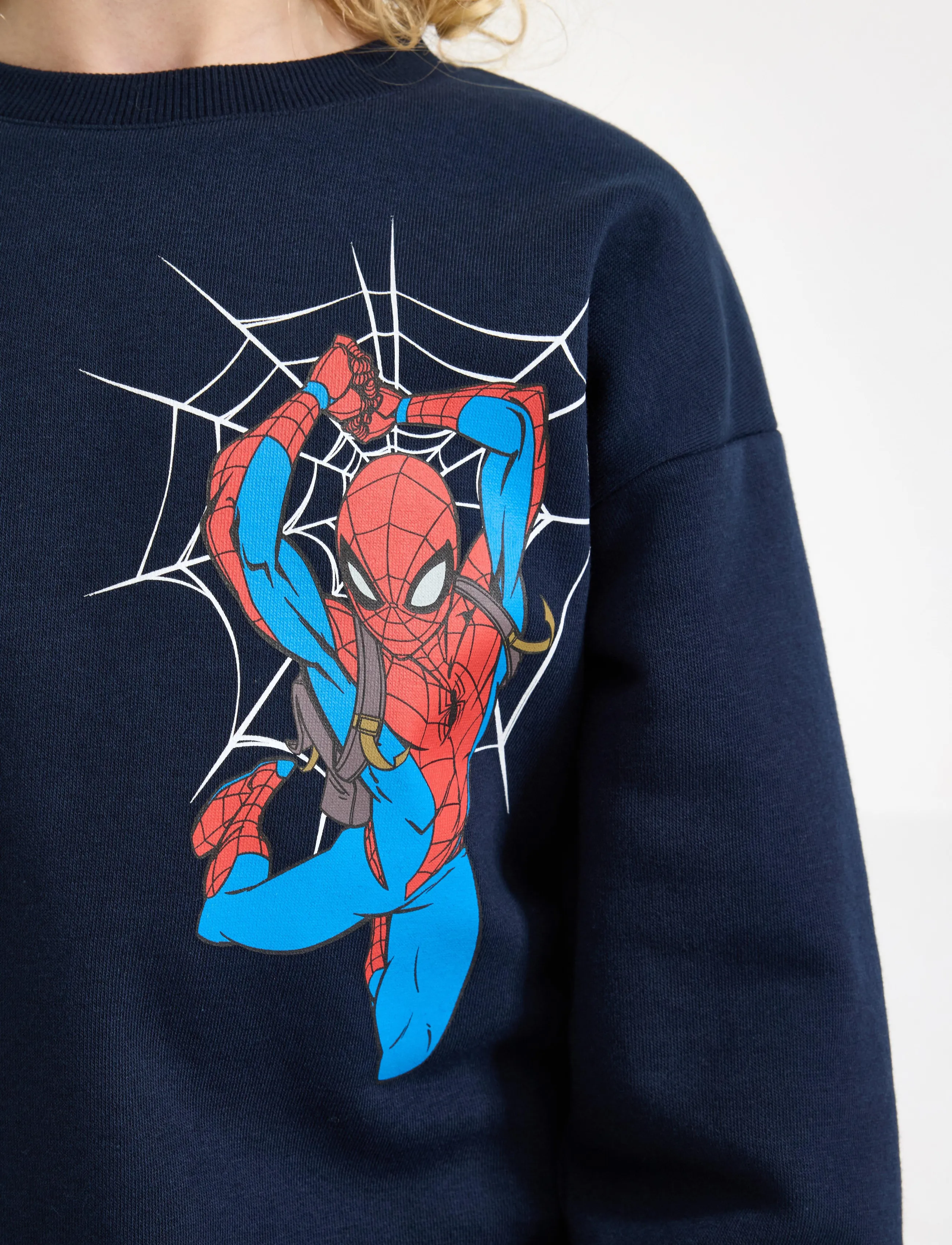 Lindex - Spider-Man sweatshirt with brushed inside - dressipluusid - navy - 4