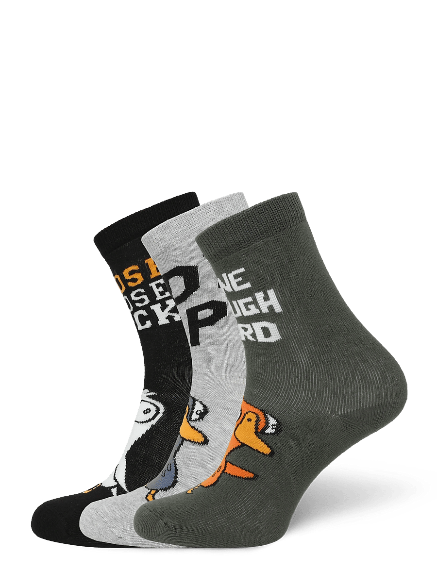 Lindex - 3-pack socks with Goose goose duck - strømper - black - 0