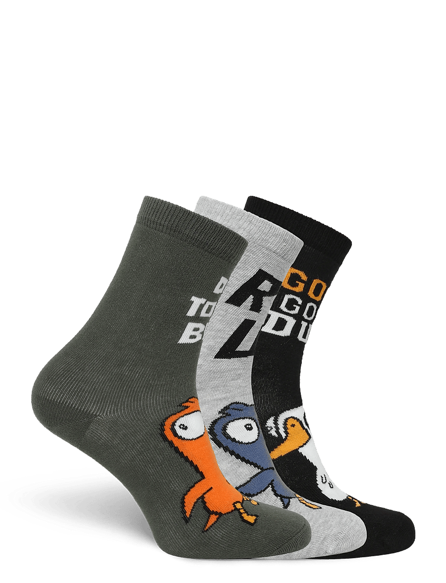 Lindex - 3-pack socks with Goose goose duck - strømper - black - 1