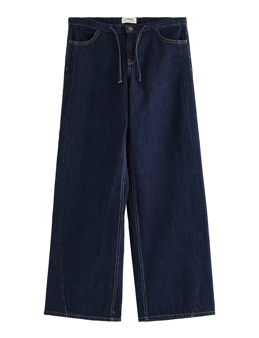 Lindex - Wide denim trousers with regular waist - hosen mit weitem bein - dark denim - 1
