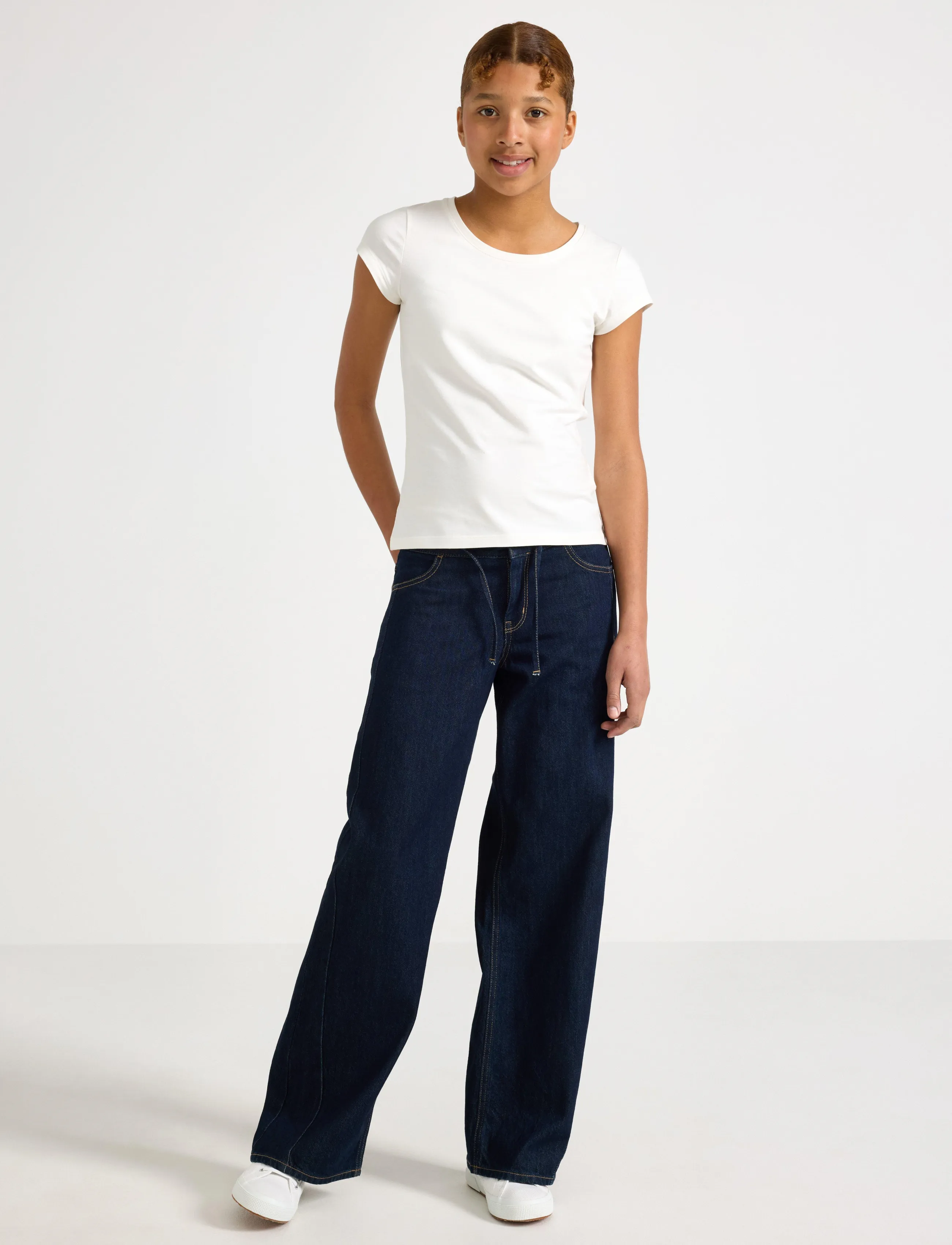 Lindex Wide denim trousers with regular waist - Jeans - DARK DENIM / navy