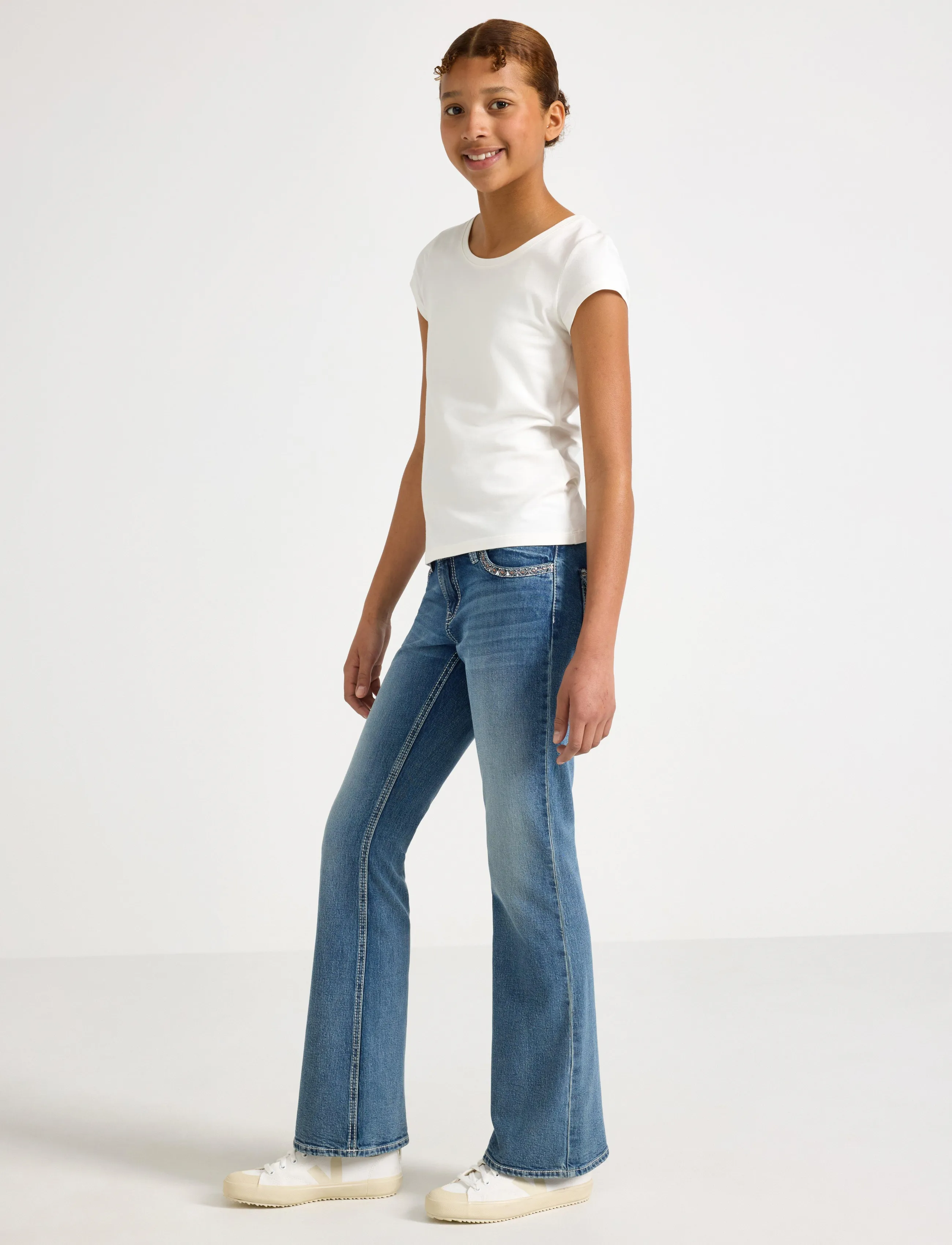 Lindex Bootcut Jeans With Low Waist, 170, Blue, Jeans > Bootcut-Jeans, Børn