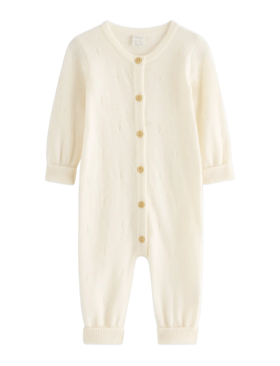 Lindex - Onesie in merino wool - kombinesoonid - white - 0