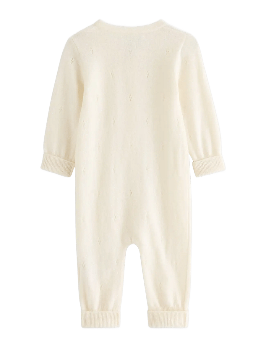 Lindex - Onesie in merino wool - kombinesoonid - white - 1