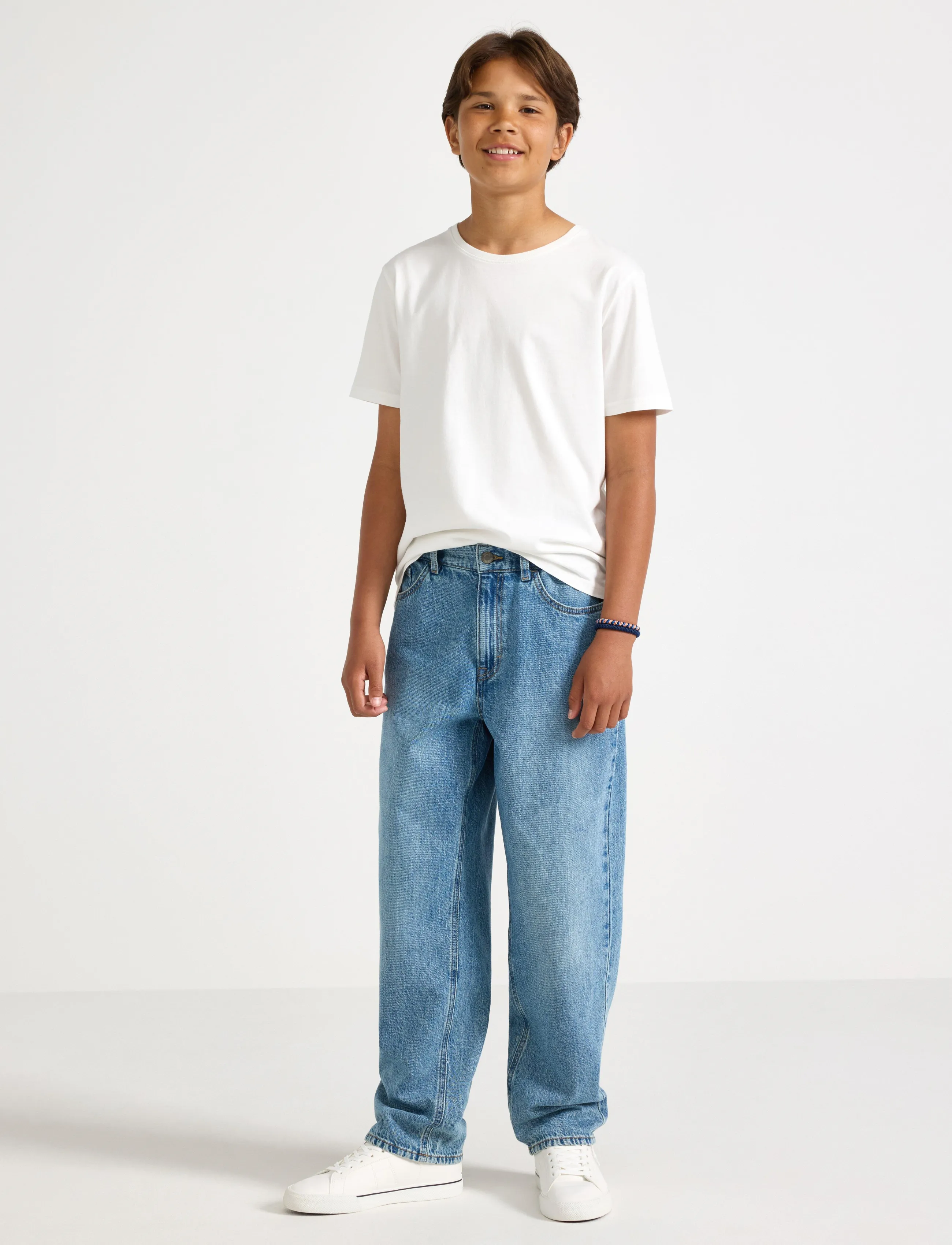 Lindex Baggy Jeans With Regular Waist, 140, Jeans, Blau - Loose Kinder