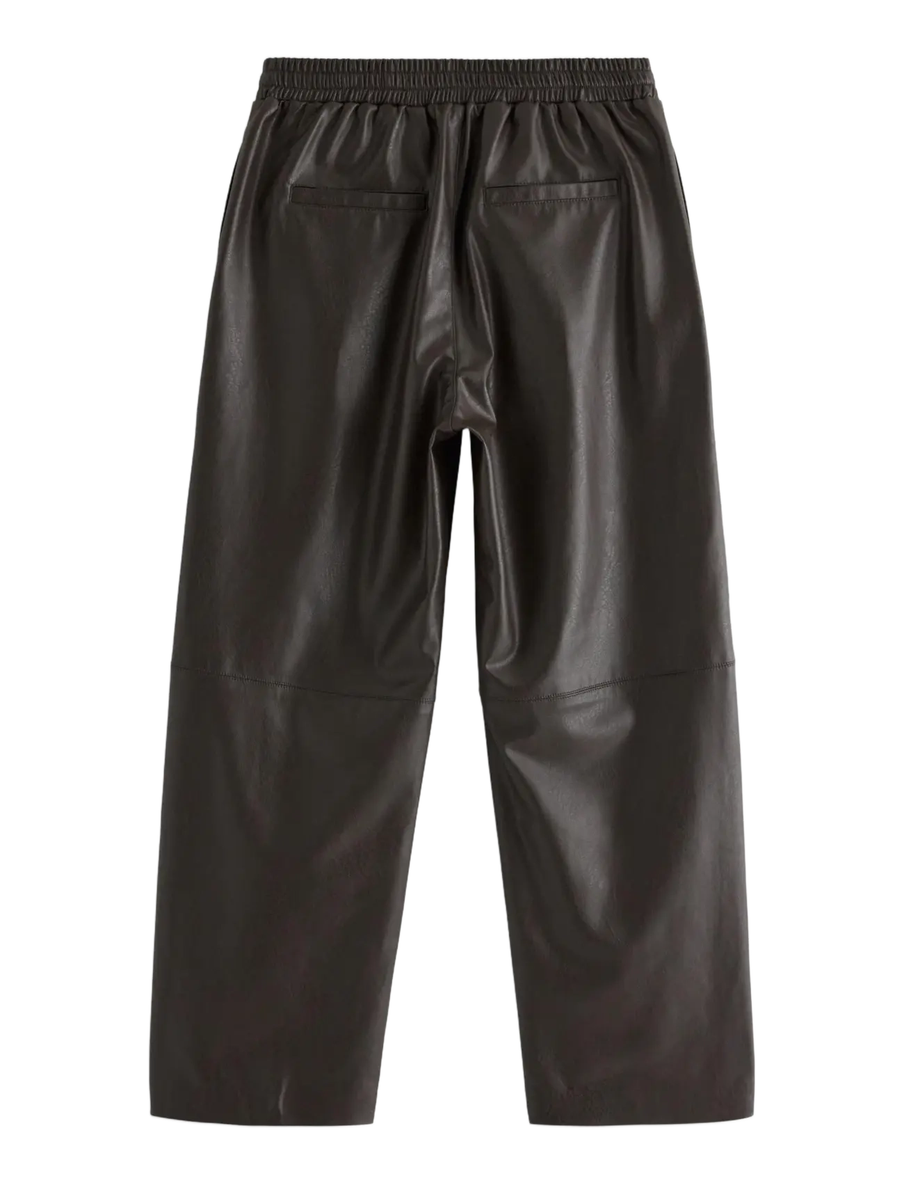Lindex - Straight trousers in imitation leather - leather trousers - dark brown - 2