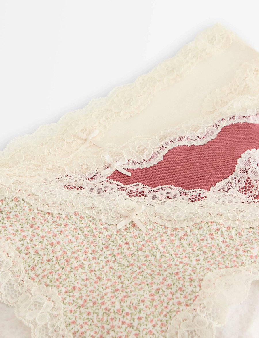 Lindex - 3-pack briefs with lace - briefs - dusty white - 5