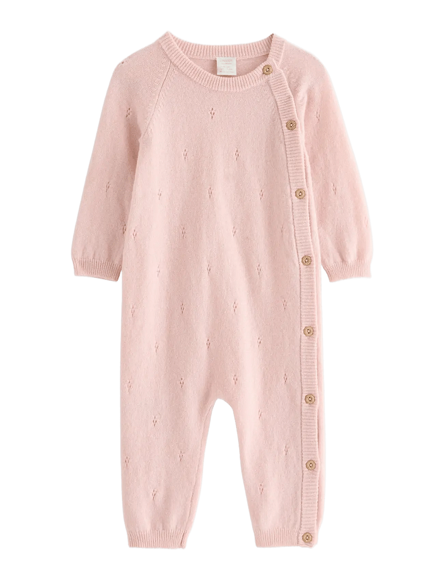 Lindex - Onesie in merino wool - kombinesoonid - light dusty pink - 0