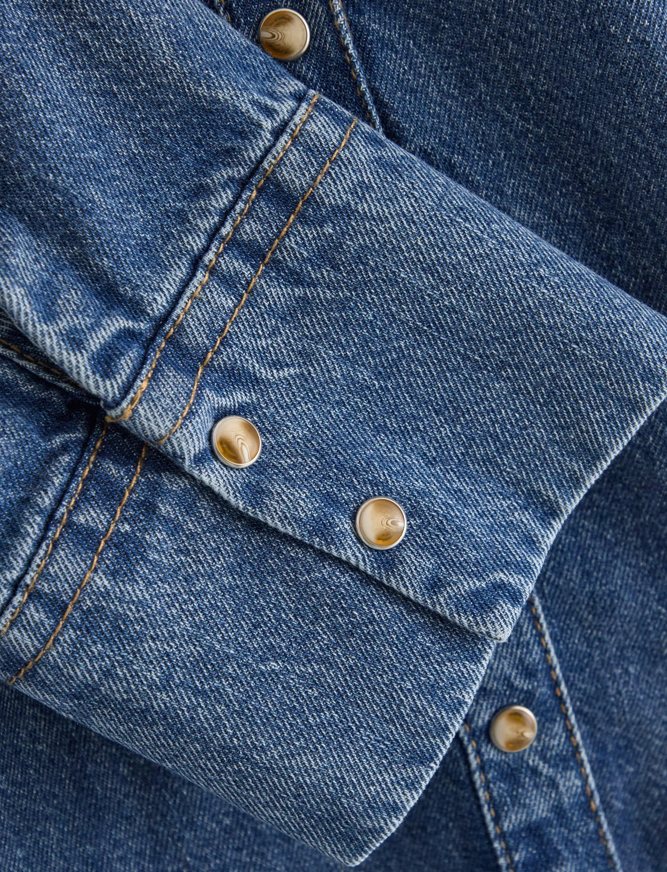 Lindex - Long-sleeved denim shirt - denim blue - 5