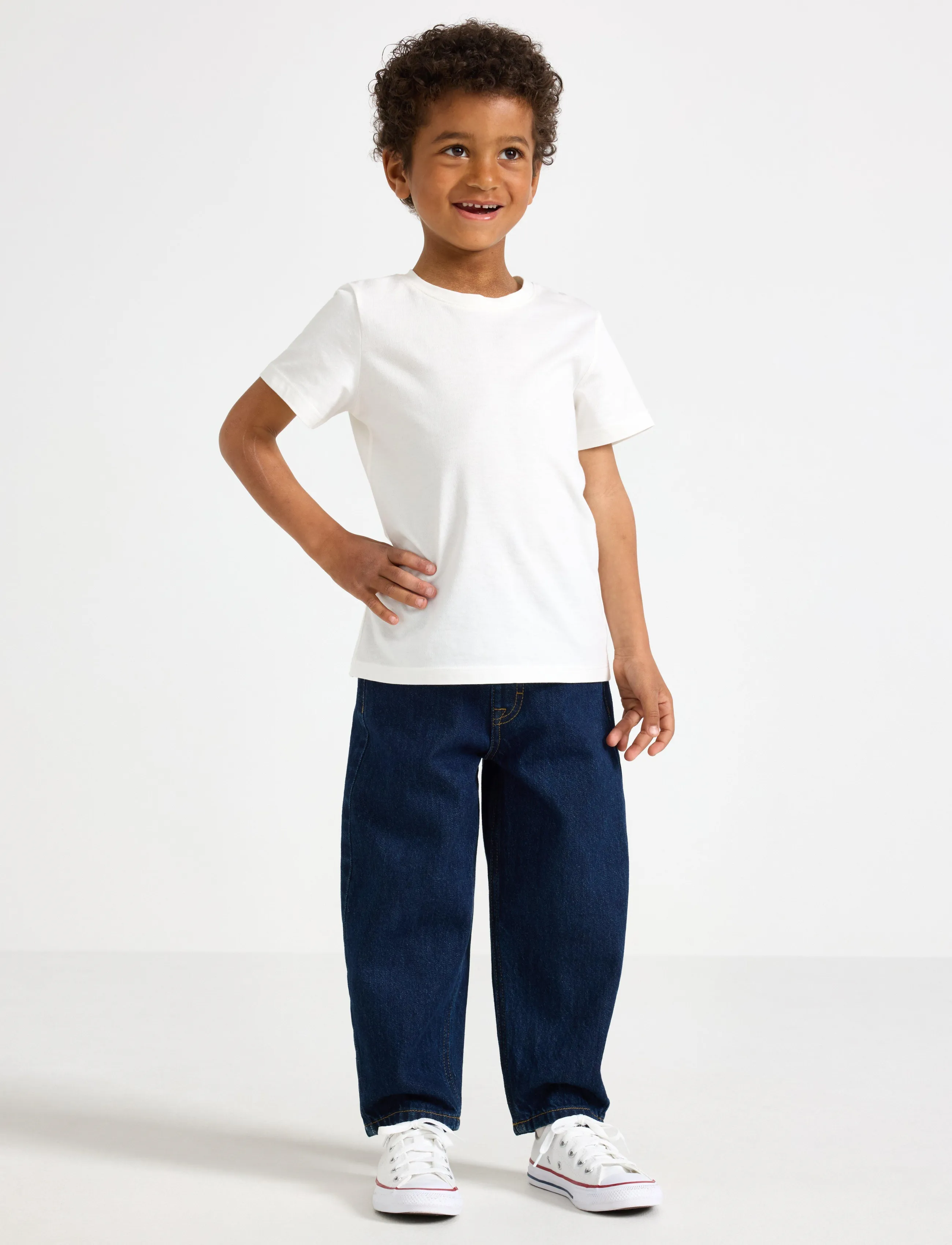 Lindex Baggy Jeans With Regular Waist, 116, Jeans, Marineblau - Loose Kinder
