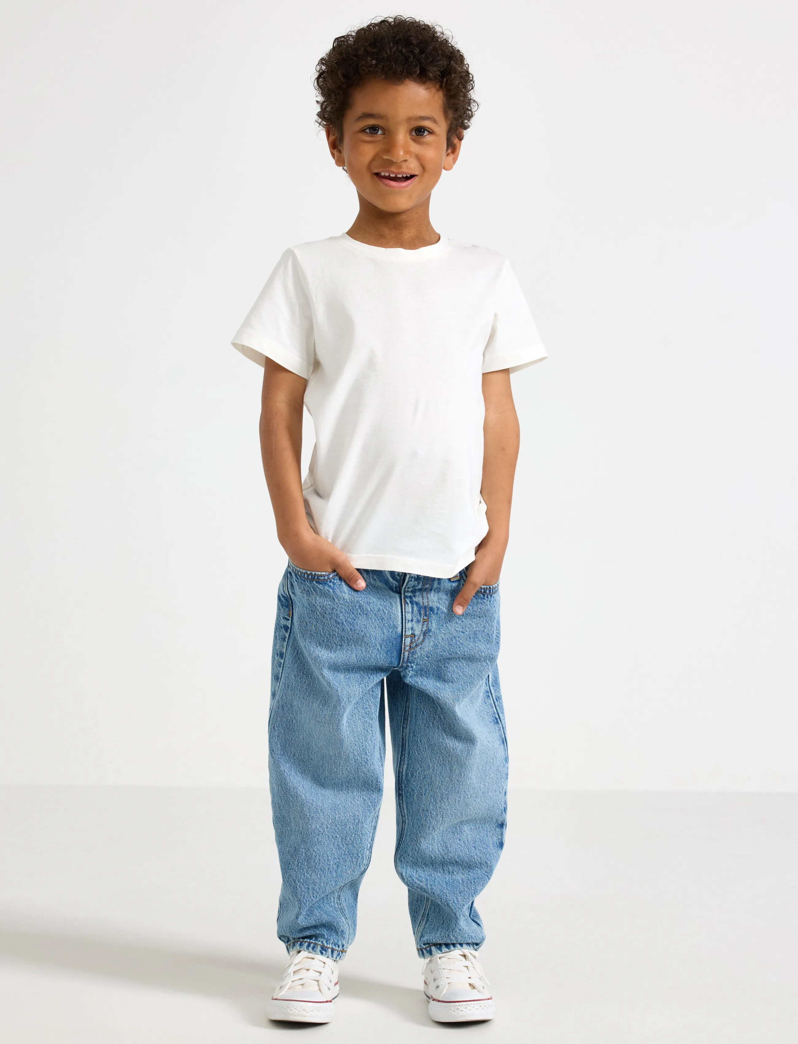 Lindex Baggy Jeans With Regular Waist, 98, Jeans, Blau - Loose Kinder