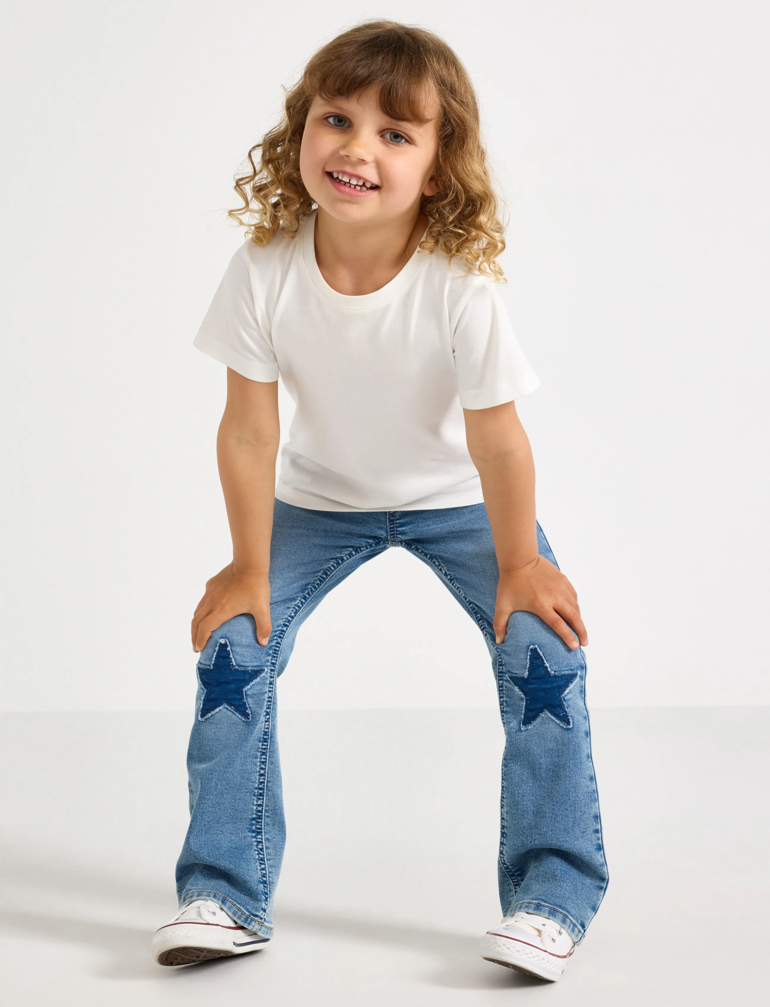 Lindex FREJA Flared leg jeans - Jeans - DENIM BLUE / blue