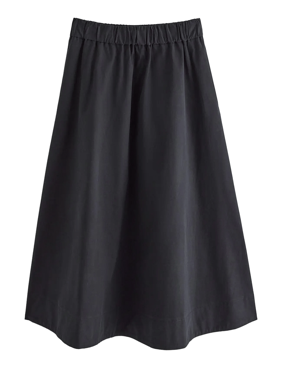 Lindex - Skirt with a-line fit - midi-röcke - black - 1