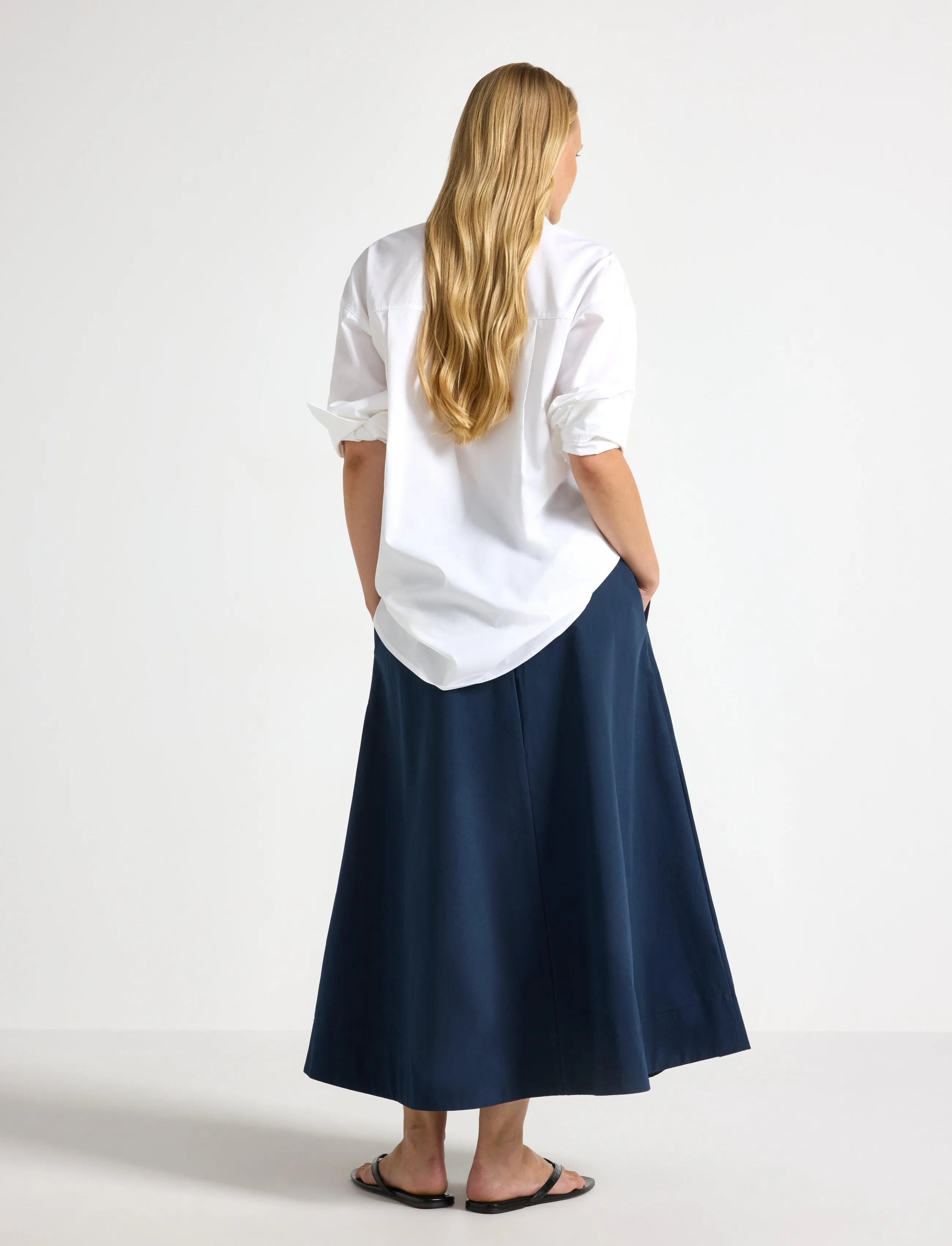 Lindex - Skirt with a-line fit - midi skirts - dark blue - 3