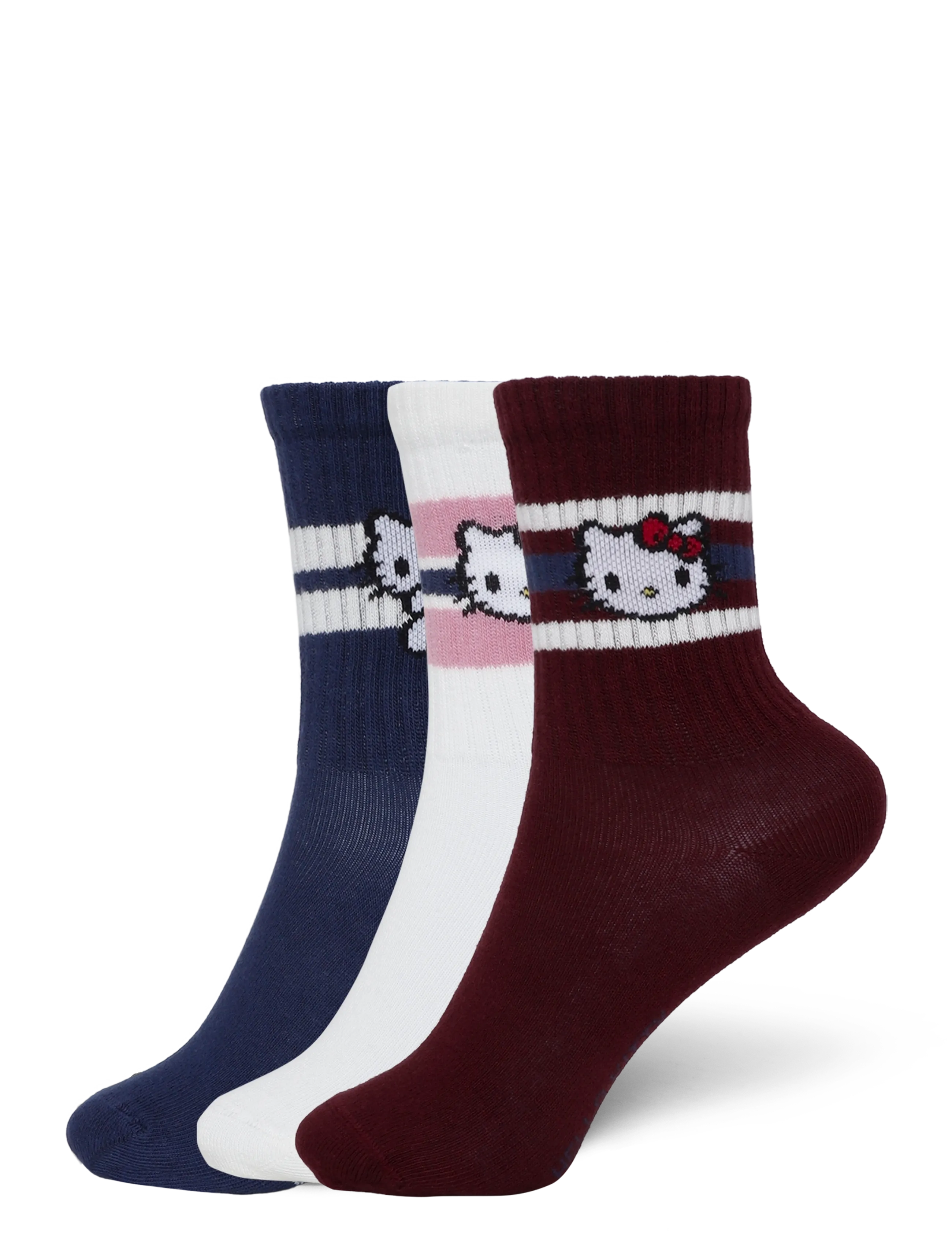 Lindex Sock 3 P Hello Kitty, Børn, 3 Pak Hello Kitty Sokker, Sort, Str: 34/36